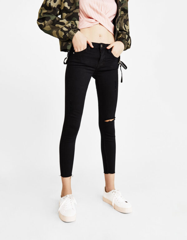 Low waist ripped jeans - 图片 5
