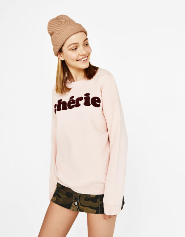 Sweater with slogan - 图片 2